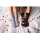 4lck Black socks with Cupids and red Hearts