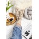 4lck Cafe latte cosy socks with brown Teddy Bear